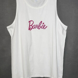 Barbie by Mattel Women's Size XL White Tank Top Summer Beach Party Casual